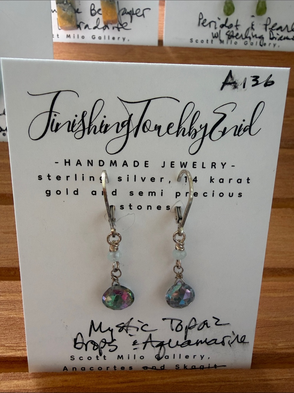 Mystic Topaz Drop Earrings in Iridescent Teal